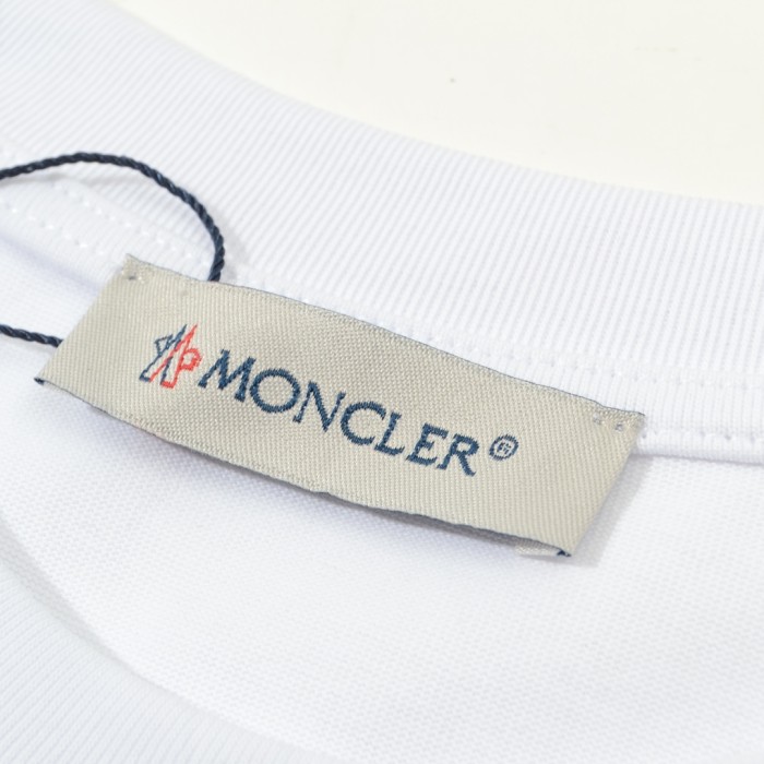 MonclerWhite Logo Cotton T-Shirt