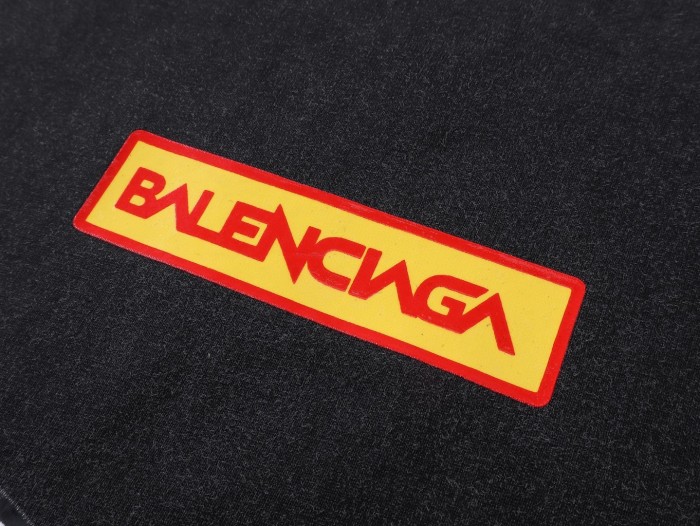 Balenciaga Men's Sponsor Logos T-shirt Oversized in Black Faded