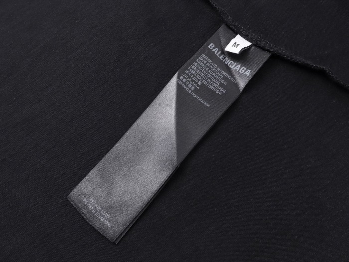 Balenciaga Men's Sponsor Logos T-shirt Oversized in Black Faded