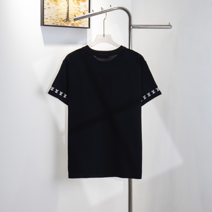 Louis Vuitton Short-Sleeved Cotton Crewneck Black Men's