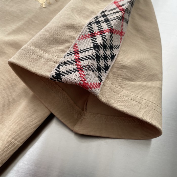 Burberry Check Shoulder-Stripe EKD Short-Sleeve T-Shirt
