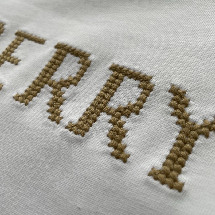 Burberry Cross Stitch EKD​ Cotton T-shirt in Chalk - Men