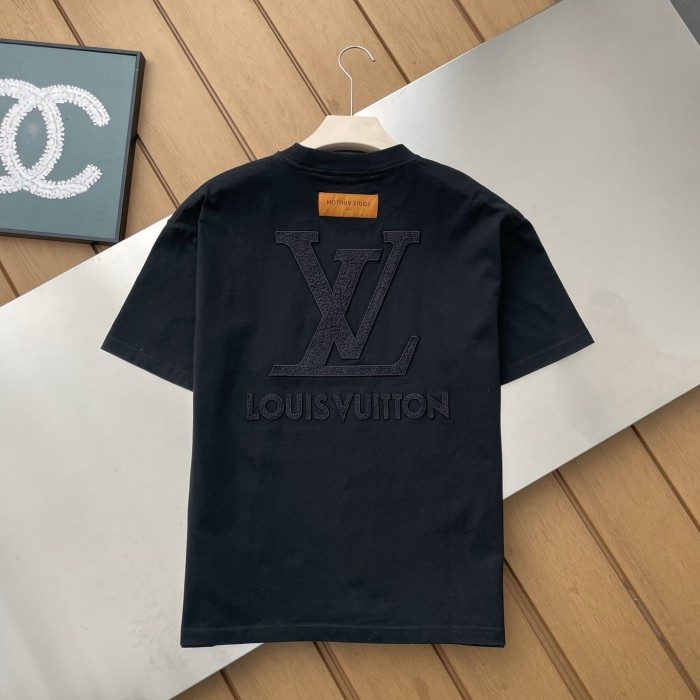 Louis Vuitton logo embroidered crew neck short sleeve T-shirt