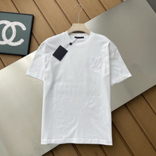 Louis Vuitton logo embroidered crew neck short sleeve T-shirt