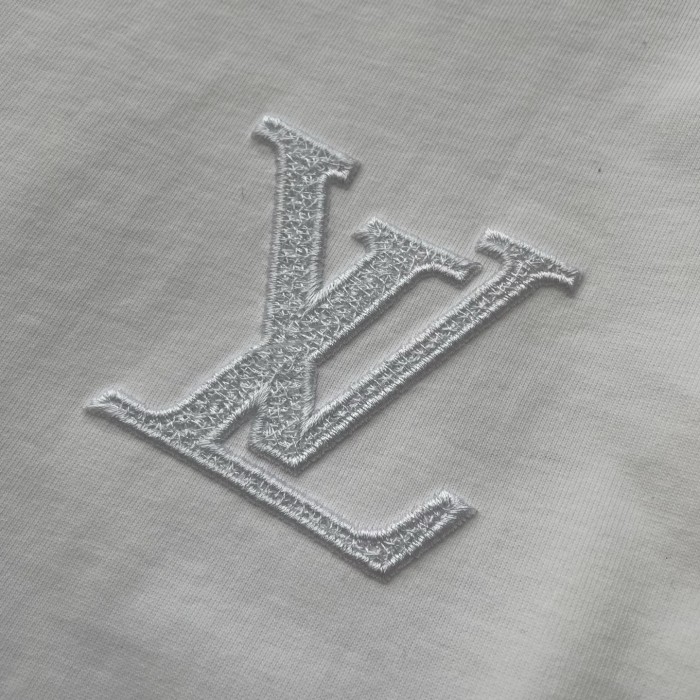 Louis Vuitton logo embroidered crew neck short sleeve T-shirt
