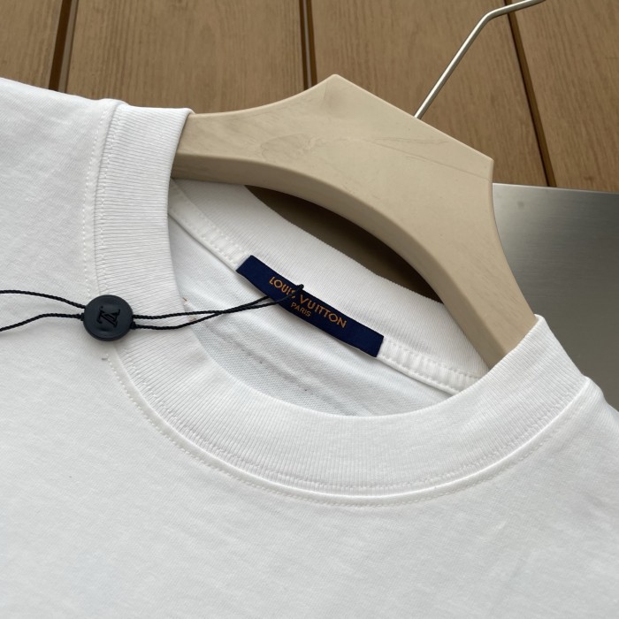 Louis Vuitton logo embroidered crew neck short sleeve T-shirt