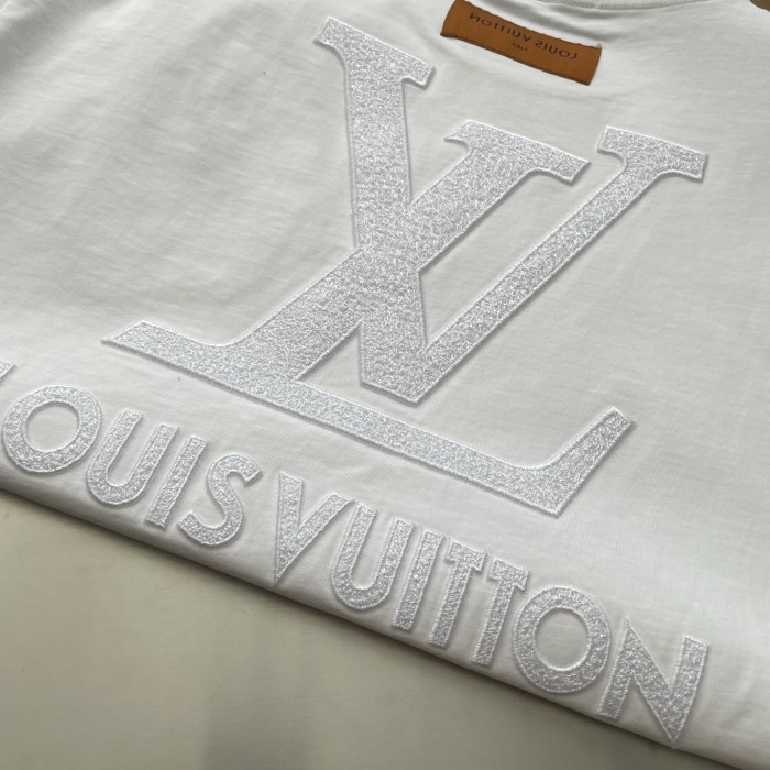 Louis Vuitton logo embroidered crew neck short sleeve T-shirt