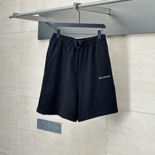 Balenciaga Straight Leg Logo Print Cotton Jersey Shorts