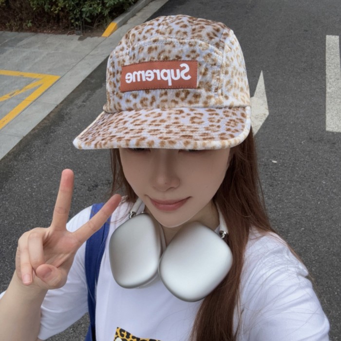 Supreme Leopard Velvet Camp Cap