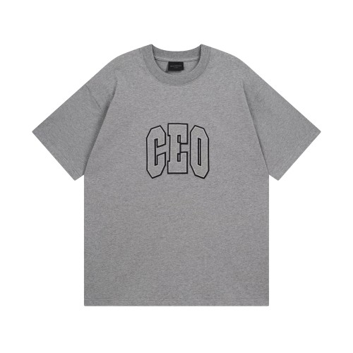 Balenciaga Ceo Team Logo Boxy T-shirt in Heather Grey