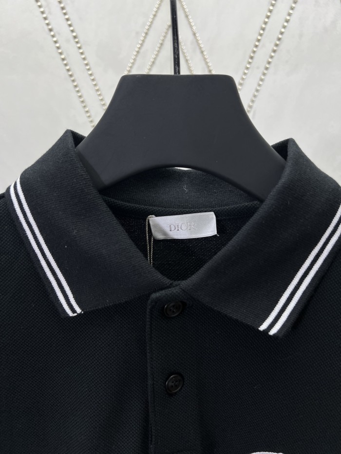 DIOR  CD Icon Polo Shirt White Cotton Piqué