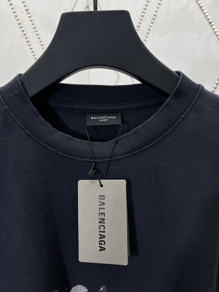 Balenciaga Fashion Designer Oversized T-shirt in Faded Black