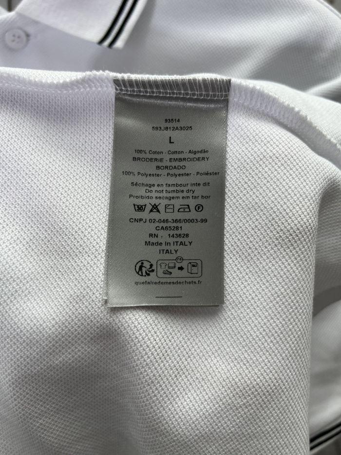 DIOR  CD Icon Polo Shirt White Cotton Piqué