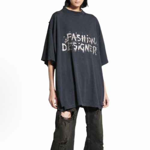 Balenciaga Fashion Designer Oversized T-shirt in Faded Black