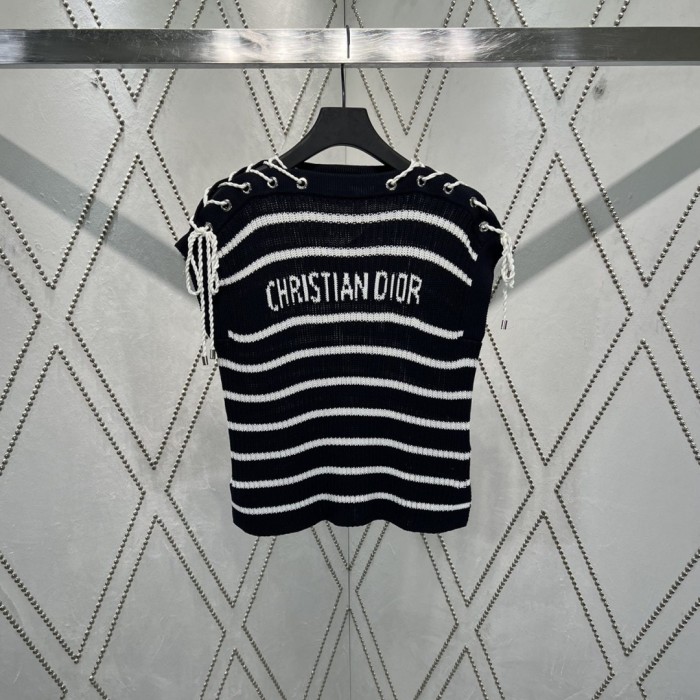 Dior Dioriviera Sweater with Laced Cap Sleeves