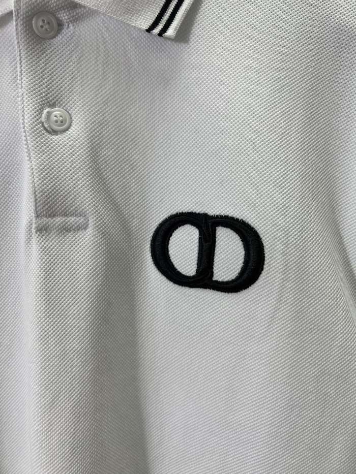 DIOR  CD Icon Polo Shirt White Cotton Piqué