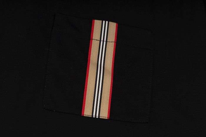 Burberry Stripe Trim Pocket Cotton T-shirt