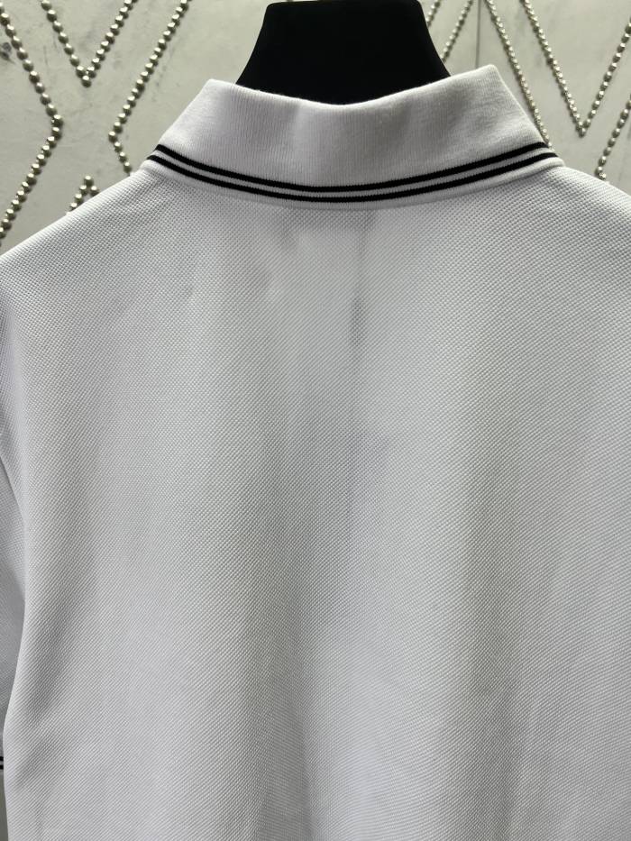 DIOR  CD Icon Polo Shirt White Cotton Piqué