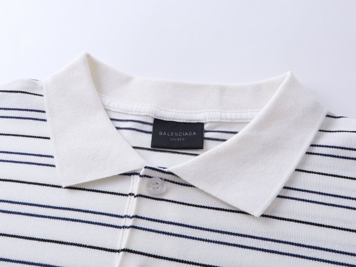 Balenciaga BB Laurel striped cotton piqué polo shirt