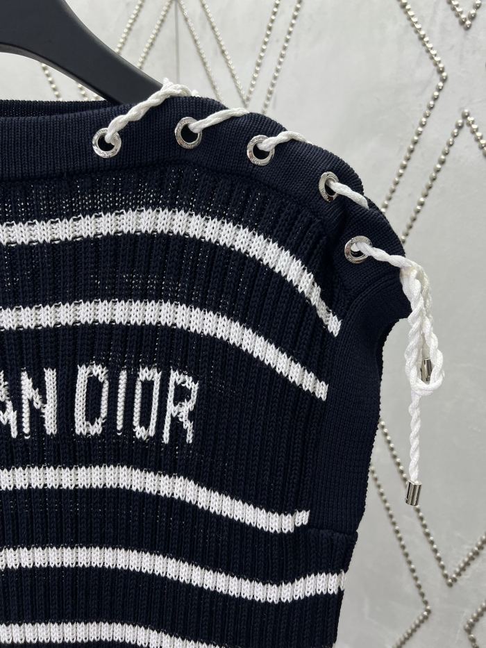 Dior Dioriviera Sweater with Laced Cap Sleeves