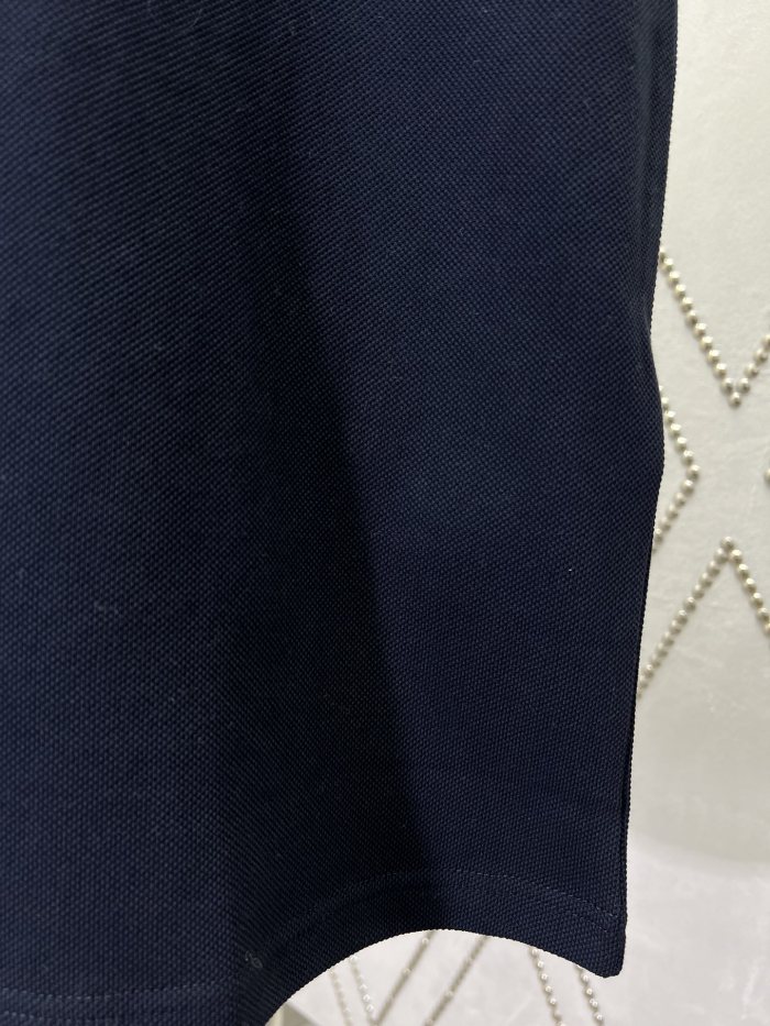 GUCCI Embroidered cotton piquet polo shirt in navy