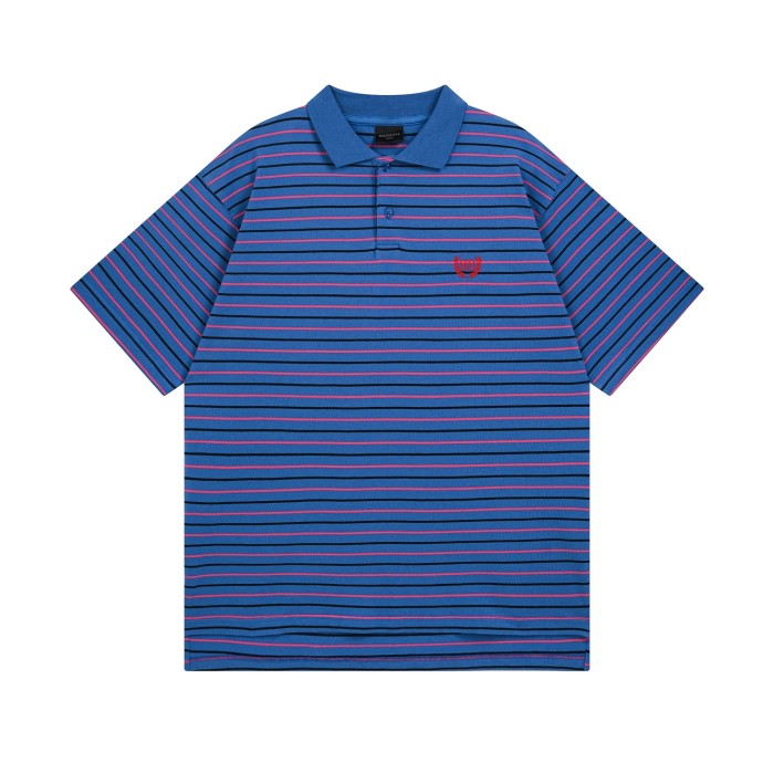 Balenciaga BB Laurel striped cotton piqué polo shirt