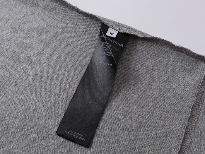 Men's Taped Balenciaga Back T-shirt Medium Fit in Heather Greyblackred