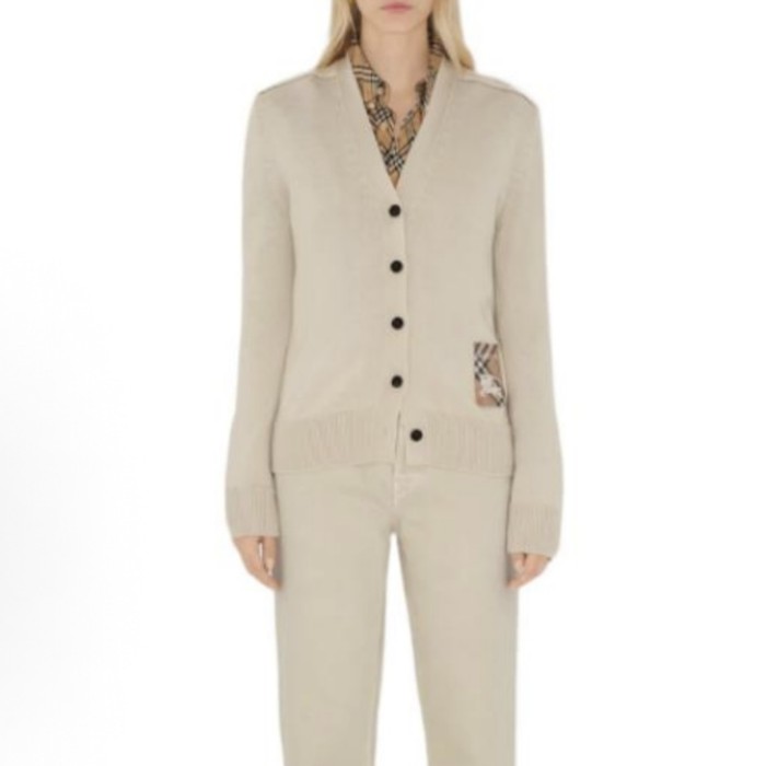 Burberry Equestrian Knight V-Neck Cardigan