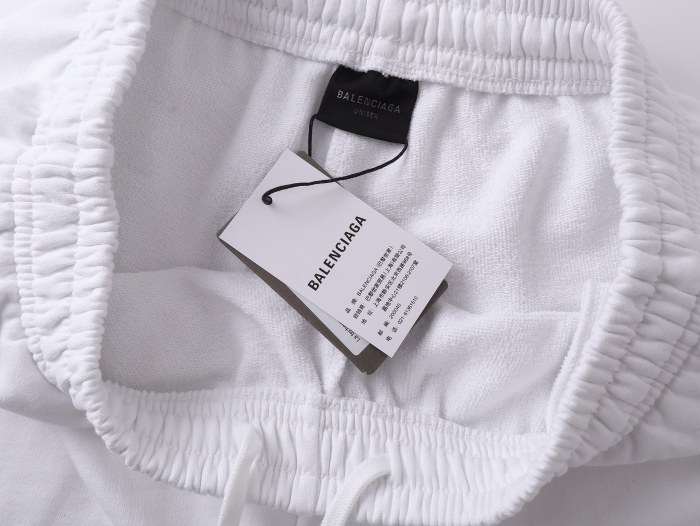 Balenciaga Men's Basketball Series - Sweat Shorts in White Black