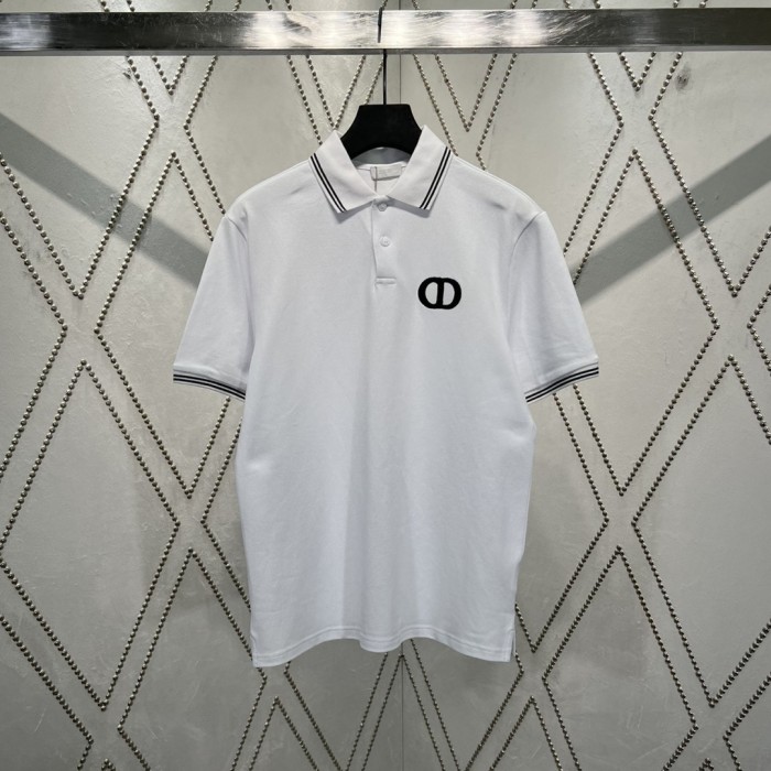 DIOR  CD Icon Polo Shirt White Cotton Piqué