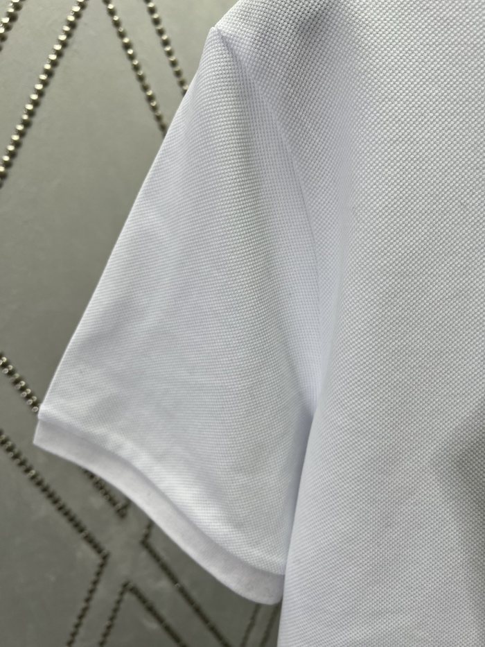 GUCCI Embroidered cotton piquet polo shirt in navy