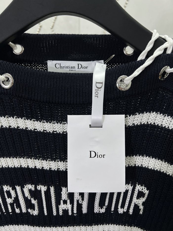 Dior Dioriviera Sweater with Laced Cap Sleeves