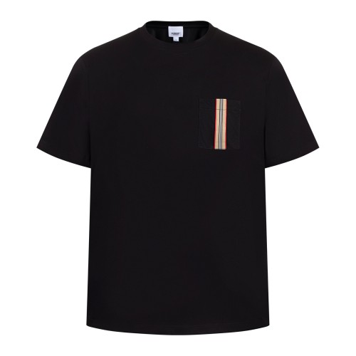 Burberry Stripe Trim Pocket Cotton T-shirt