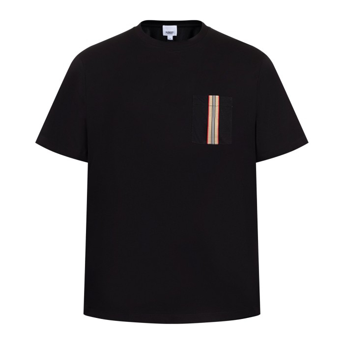 Burberry Stripe Trim Pocket Cotton T-shirt