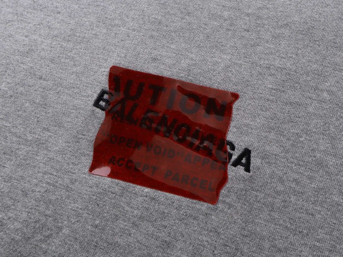 Men's Taped Balenciaga Back T-shirt Medium Fit in Heather Greyblackred