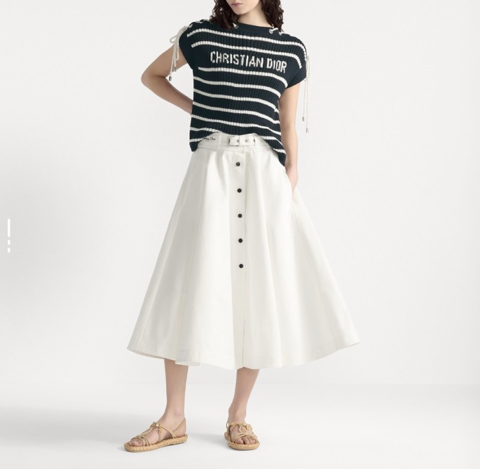 Dior Dioriviera Sweater with Laced Cap Sleeves