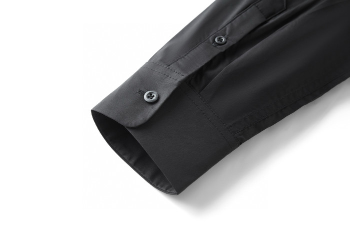 Prada triangle-logo Cotton Shirt  Black