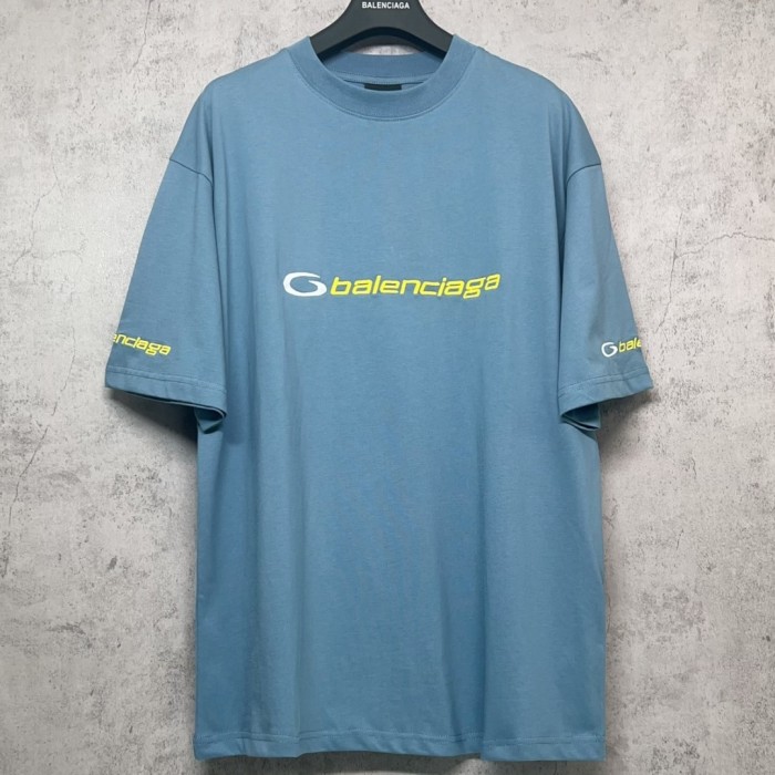 Balenciaga - Oversized Button-Down Collar Striped Cotton T-shirt