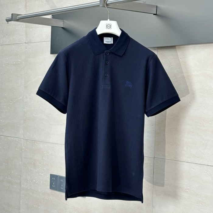 Burberry Cotton Polo Shirt in Coal blue - Men