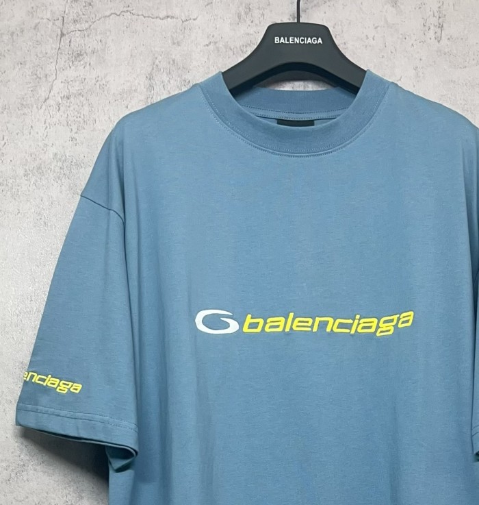 Balenciaga - Oversized Button-Down Collar Striped Cotton T-shirt