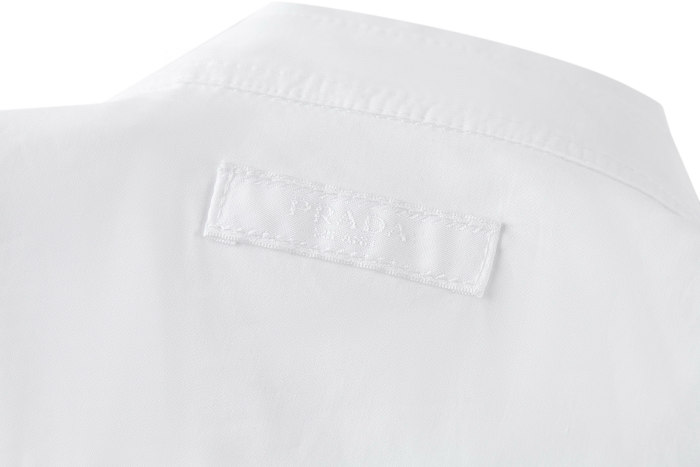 Prada triangle-logo Cotton Shirt  White
