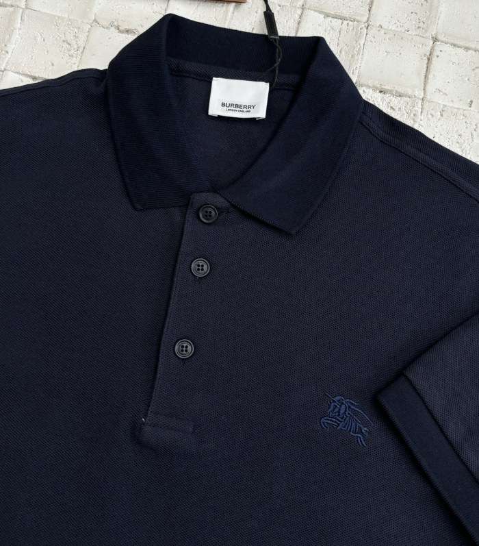 Burberry Cotton Polo Shirt in Coal blue - Men