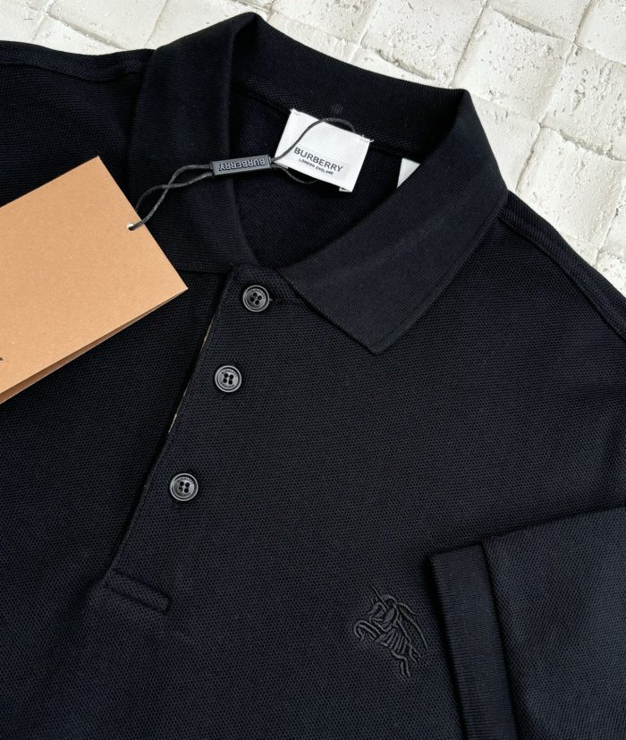 Burberry Cotton Polo Shirt in Coal blue - Men