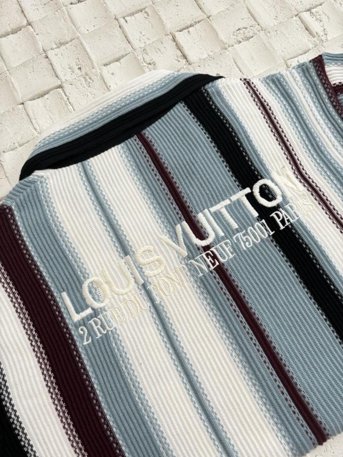 Louis Vuitton Striped Crochet Short-Sleeved Shirt - Men