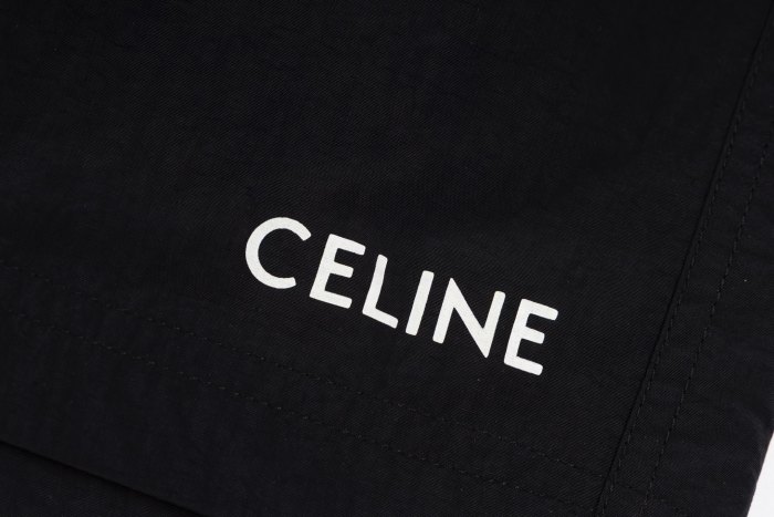 CELINE TRIOMPHE SWIM SHORTS IN NYLON - BLACK