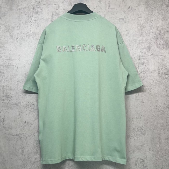Balenciaga Back Reflective T-shirt Medium Fit in Sage Green