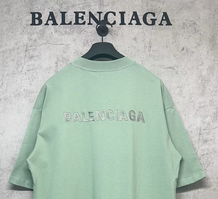 Balenciaga Back Reflective T-shirt Medium Fit in Sage Green