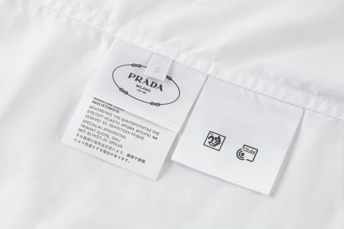 Prada triangle-logo Cotton Shirt  White