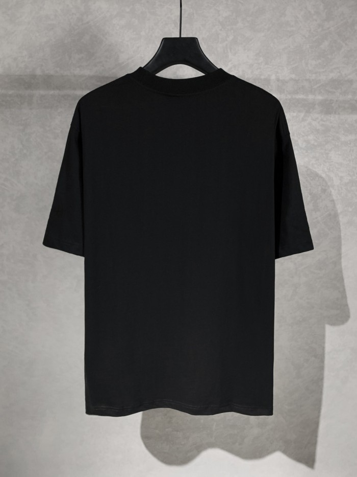 Balenciaga Ceo Team Logo Boxy T-shirt in Heather Grey/Black