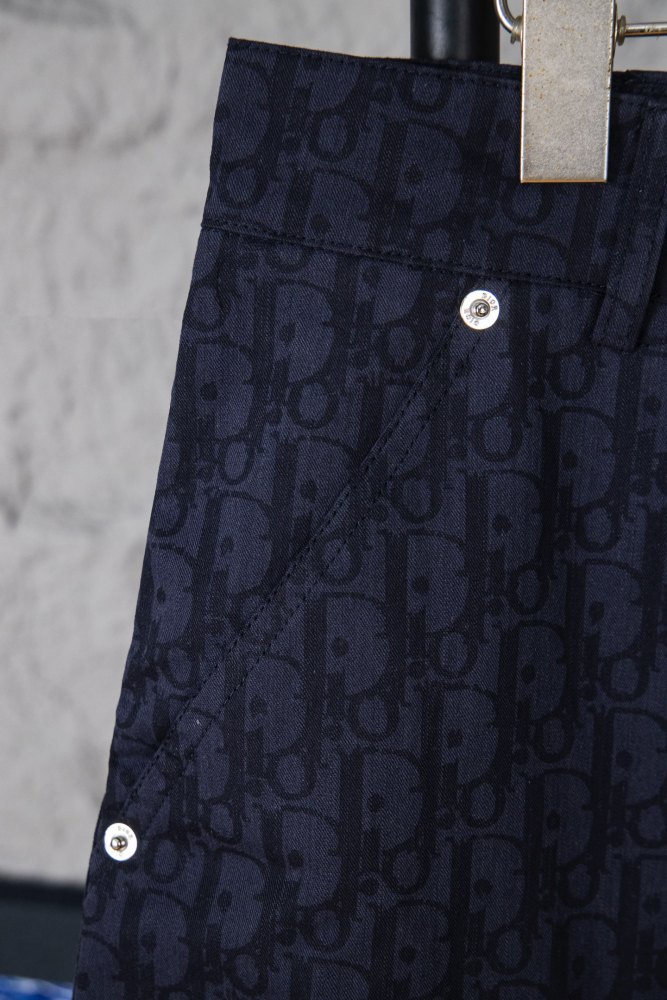DIOR Bermuda Dior Oblique Denim di cotone blue